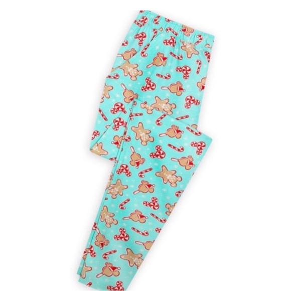Disney Gingerbread Candy Cane Mickey Mouse Adult Pajamas Womens xl Christmas pjs - Picture 3 of 13